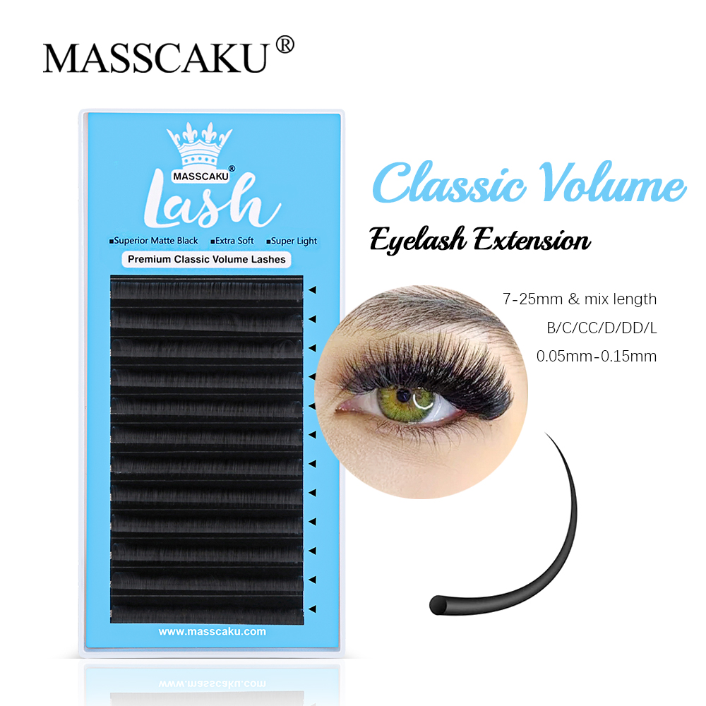 Eyelash Extension Russian - MASSCAKU 0.05/0.07/0.10/0.15mm klasik düzenli kirpik uzatma
