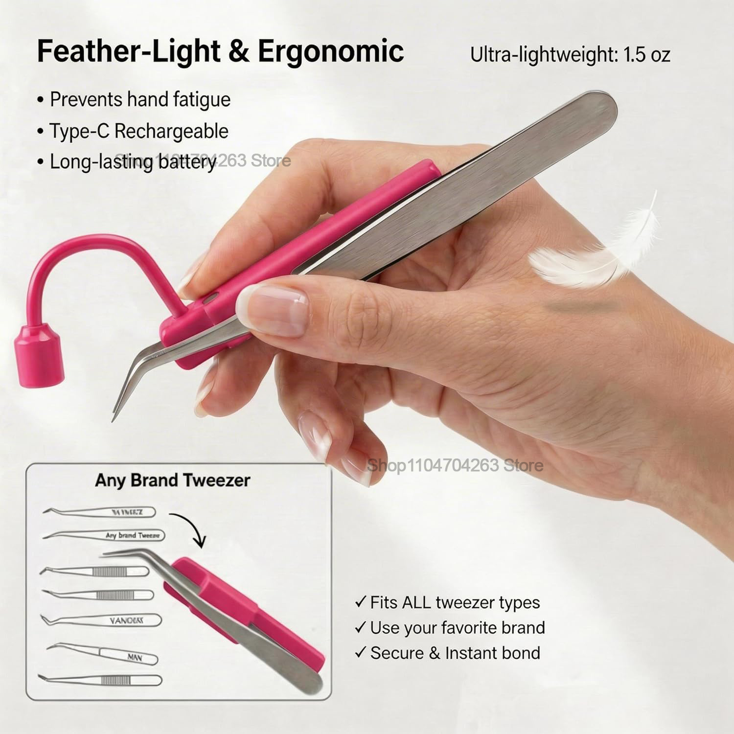 Mini UV Kirpik Lambası 180 °   - Lash Extension Tweezers incelemesi ve fiyatı